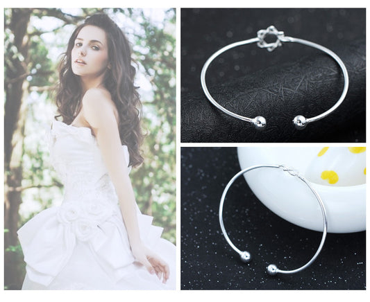 S925 sterling silver bracelet wholesale, hexagram bracelet, Korean version of sterling silver jewelry
