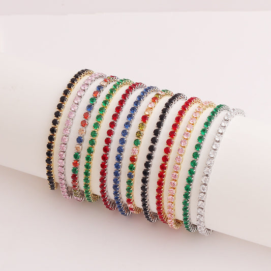 European and American fashion simple personality bracelet cross-border new color zircon bracelet Internet celebrity temperament design jewelry