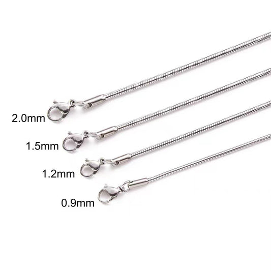 Snake bone chain European and American ins wind fine fashion stainless steel necklace pendant with chain simple men's and women's collarbone chain