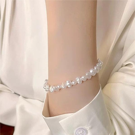 French irregular freshwater pearl bracelet, new ins niche design high sense