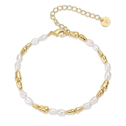 Droplet Pearl Bracelet Gold Irregular Baroque Pearl Mother's Day Gift Gold Chain Pearl Bracelet