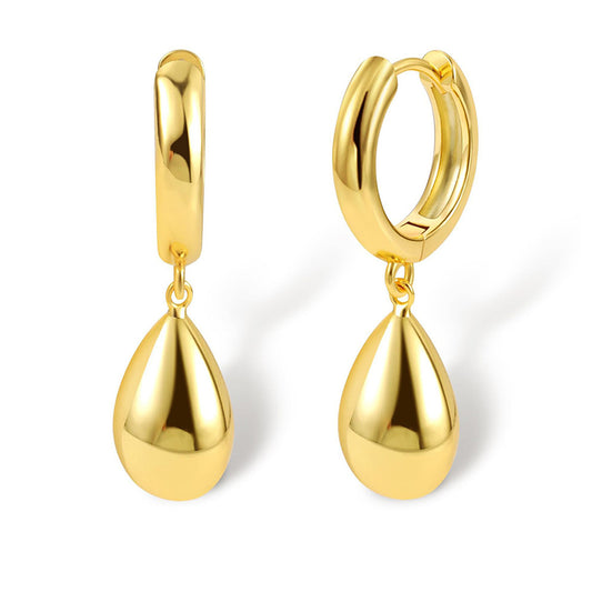 Europe beautiful woman explosion retro simple water drop earrings fashion high sense temperament circle stud earrings earrings wholesale