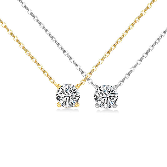 S925 Sterling Silver Single Luxury Zircon Diamond Women's Clavicle Necklace Japanese and Korean Internet celebrities Hot Selling Premium Sense Clavicle Chain