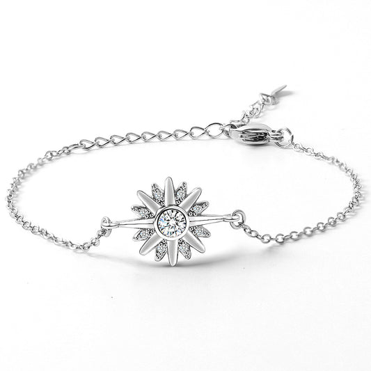 Fashion light luxury octagram star moon sun bracelet women's niche high-end sense does not fade ins style jewelry