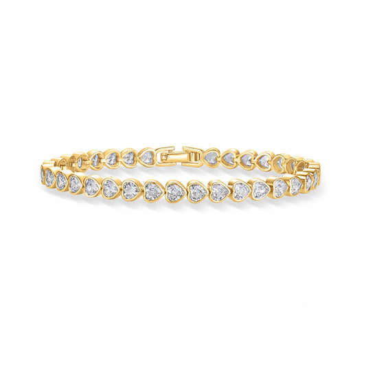 Niche design sense cold wind Cuban metal love zircon bracelet fashion tennis chain bracelet