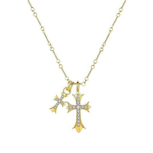Cross long necklace women's spring summer light luxury niche high-end clavicle chain temperament explosion