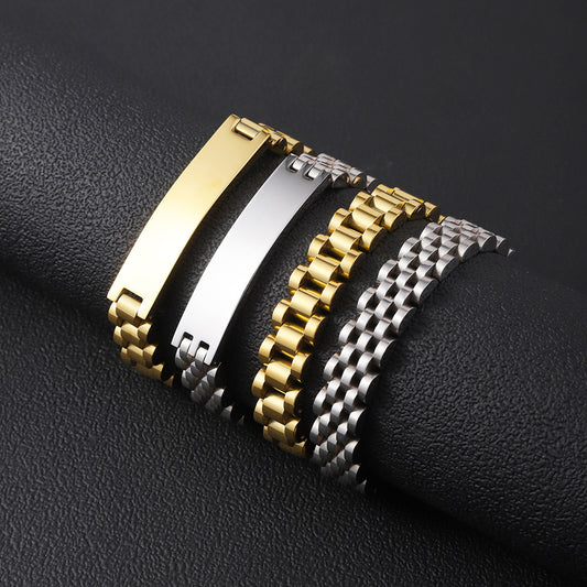 Stainless steel watch chain, cross-border hot-selling fashion simple women's watch with jewelry jewelry men's titanium steel bracelet