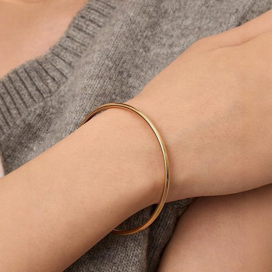 Bracelet Women's Stainless Steel Polished Round Wire Bracelet DIY Stacked Women's Bracelet