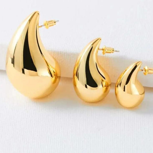 Big water drop earrings women's gold-plated ring tear stud earrings European and American fashion earrings