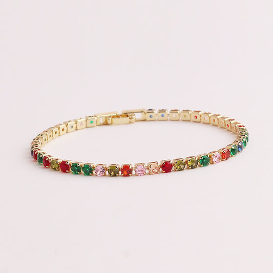 European and American fashion simple personality bracelet cross-border new color zircon bracelet Internet celebrity temperament design jewelry